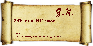 Zárug Milemon névjegykártya